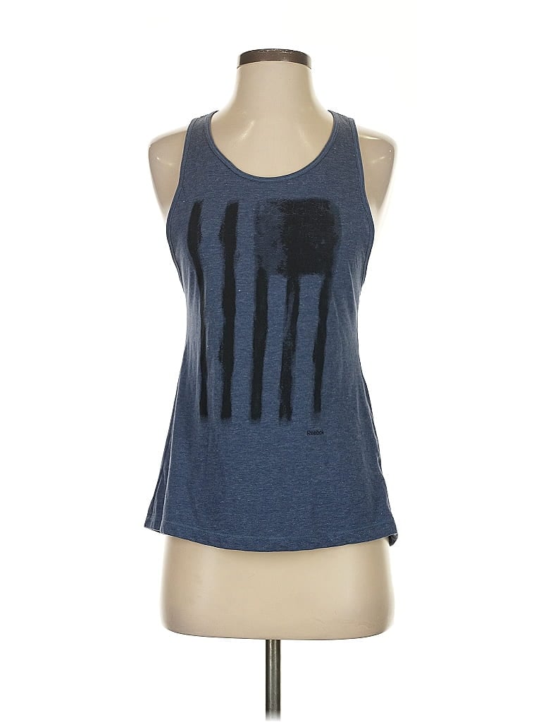 Pre-owned Reebok Tank Top Blue Halter Neckline Tops