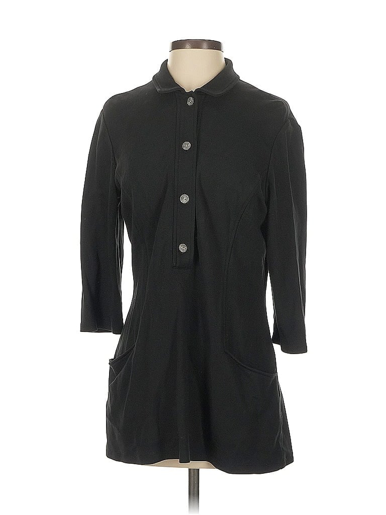 Pre-owned J. Mclaughlin 3/4 Sleeve Button Down Shirt In Black