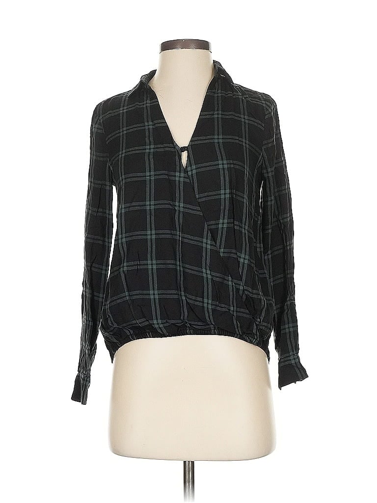 Pre-owned Madewell Long Sleeve Blouse In Black