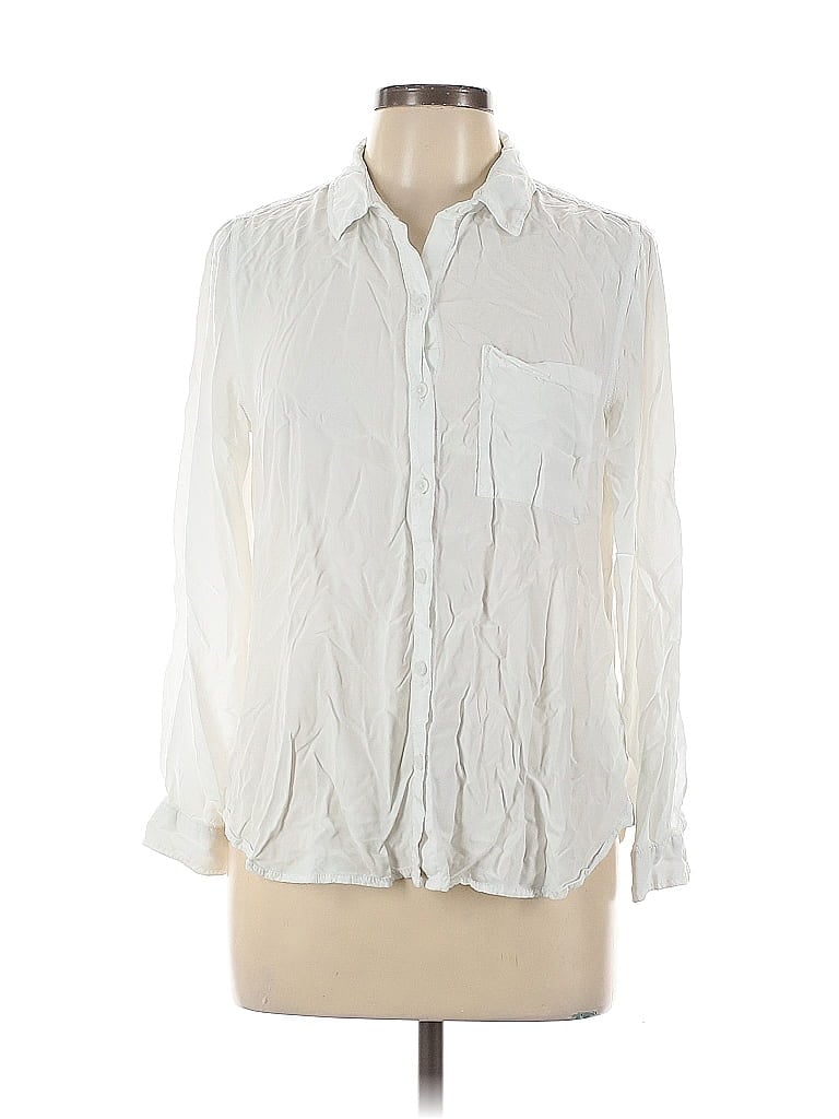 Pre-owned Beachlunchlounge Long Sleeve Blouse In White
