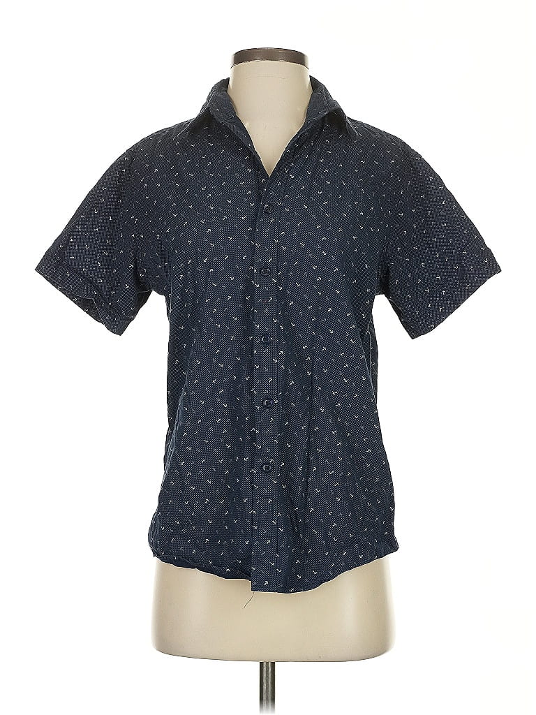 BEVERLY HILLS POLO CLUB Pre-owned Short Sleeve Button Down Shirt In Blue