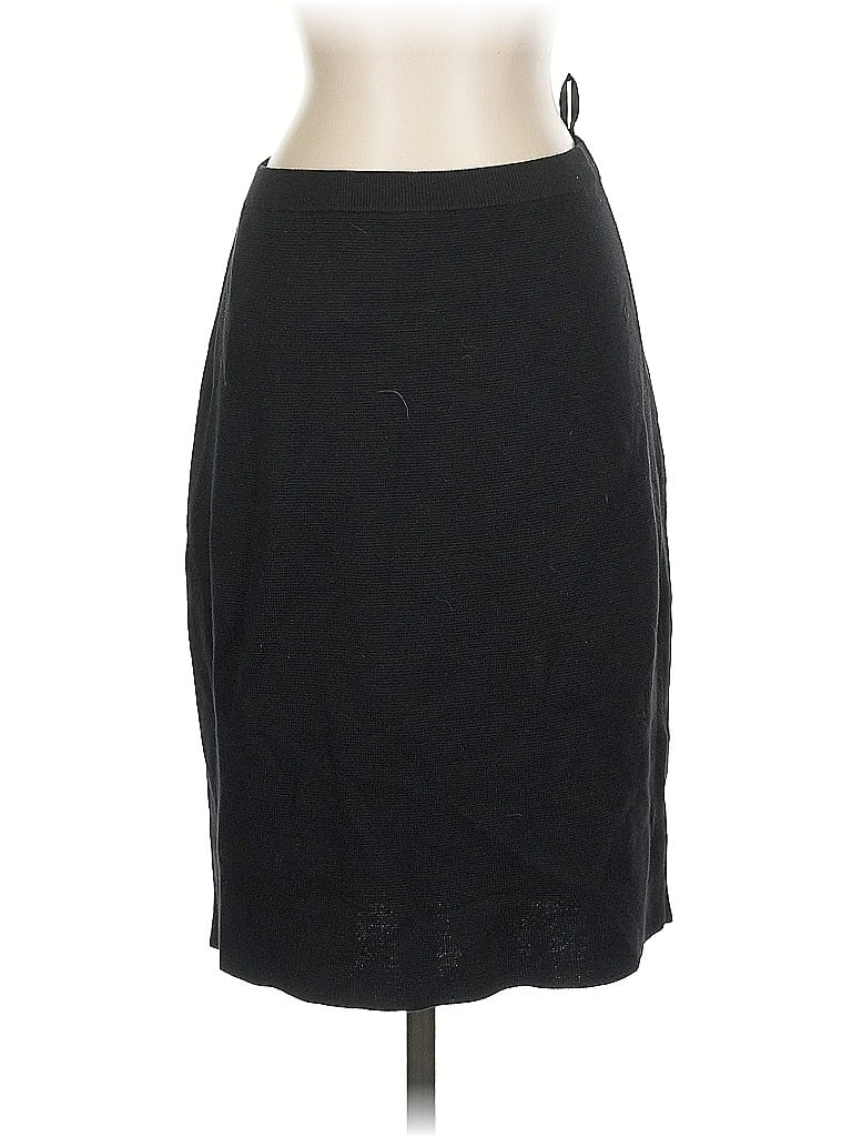 Pre-owned Eileen Fisher Silk Skirt In Black