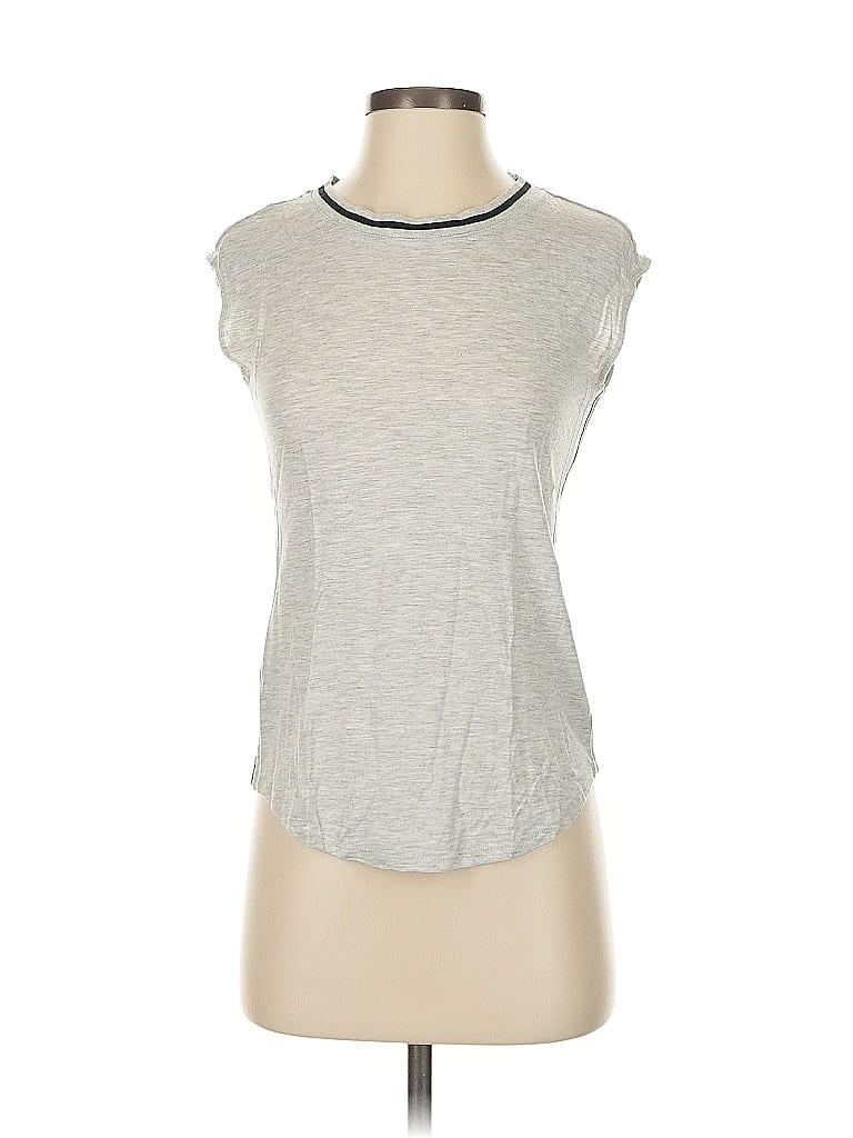 Pre-owned Ann Taylor Loft Sleeveless T-shirt In Silver