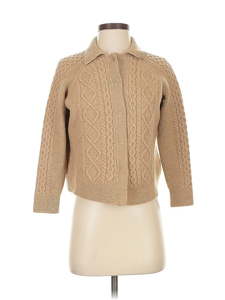 Pre-owned J. Mclaughlin Wool Cardigan Sweater In Brown