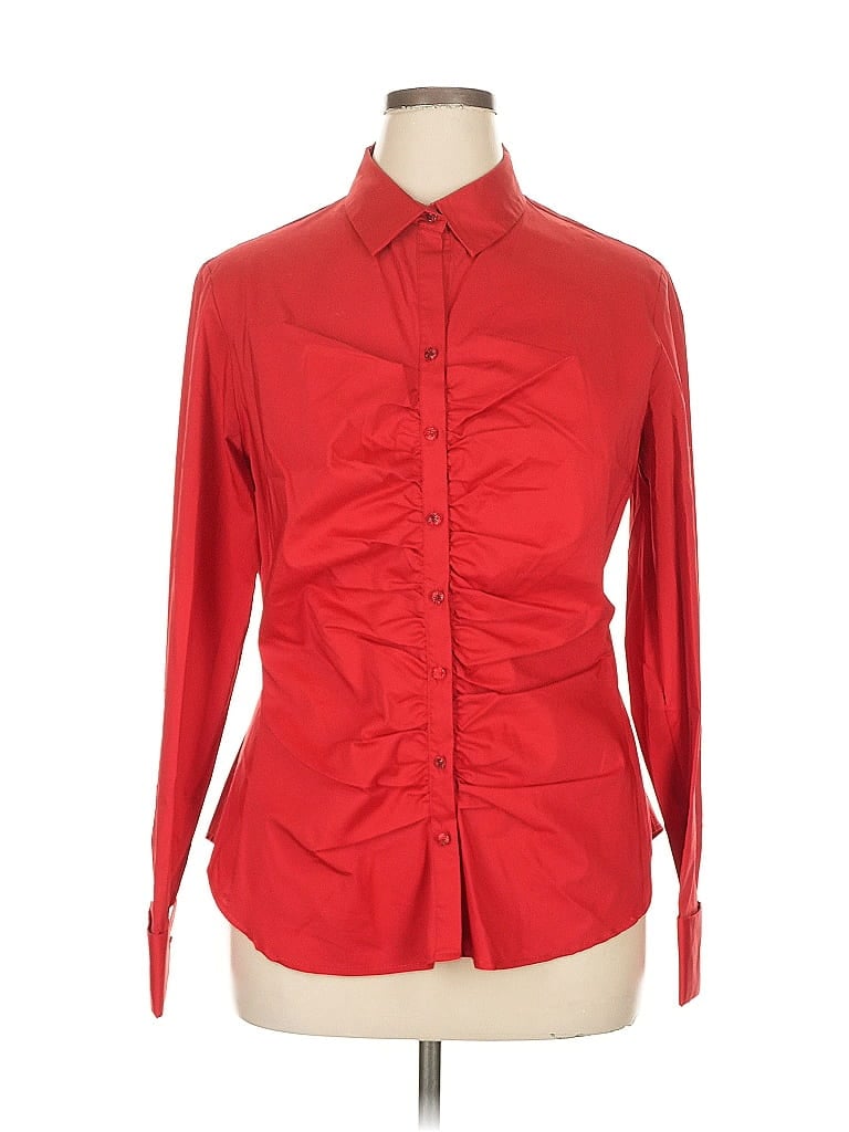 Pre-owned 7th Avenue Design Studio New York & Company Long Sleeve Blouse In Red