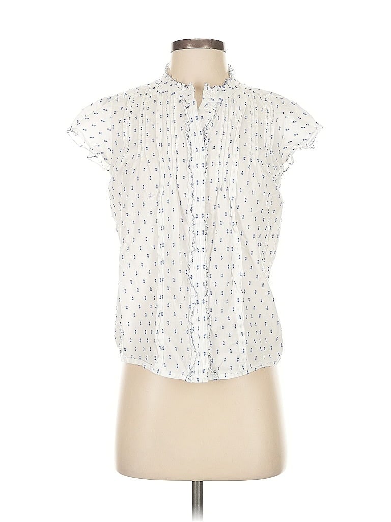 Pre-owned Lucky Brand Short Sleeve Blouse In White