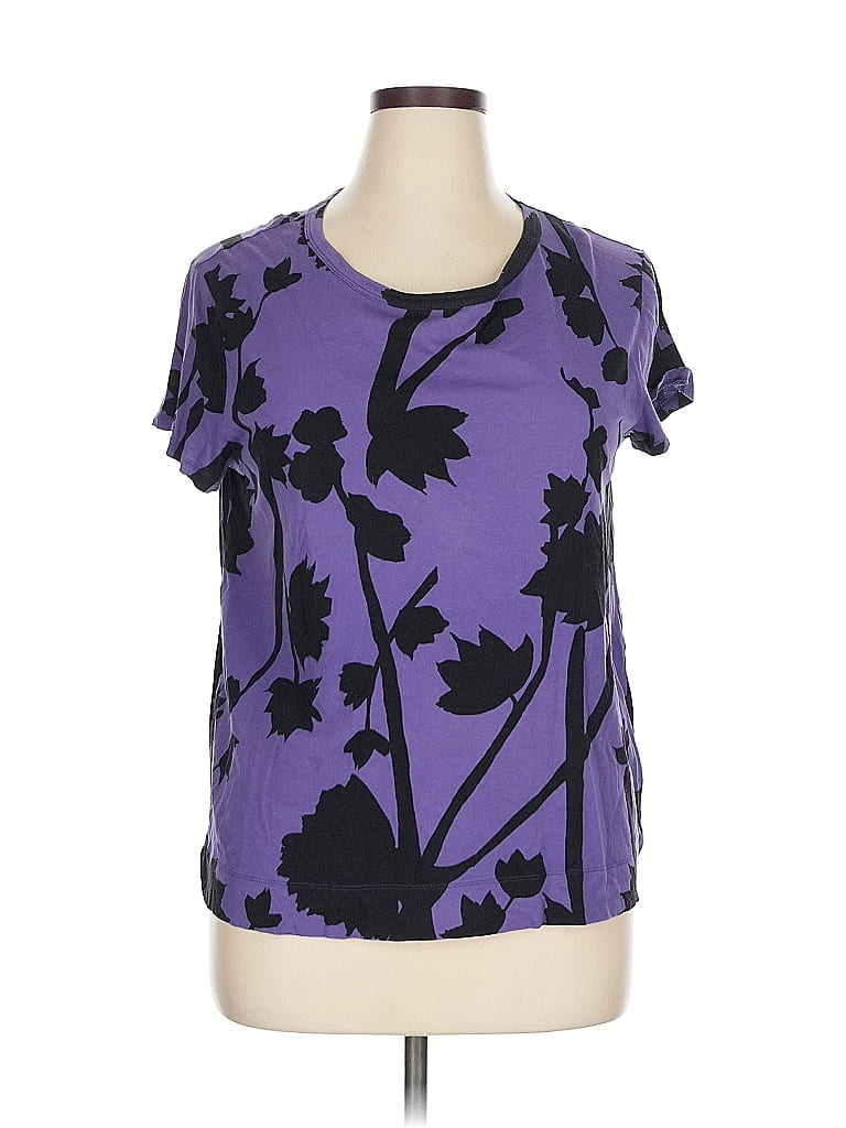 Robe Longue Vera Wang à Manches Ballerine - Imprimé Floral Violet - Taille 2 - Neuf Avec Étiquettes