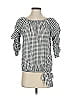 CeCe 100% Cotton Gray 3/4 Sleeve Blouse Size XS - photo 1