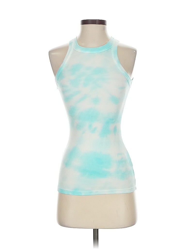 Pre-owned Wesley Tank Top Teal Halter Neckline Tops In Blue