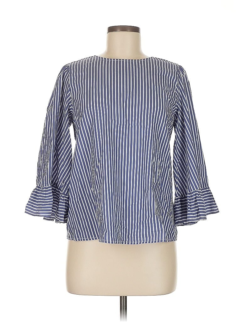 Pre-owned Kenar 3/4 Sleeve Blouse In Blue