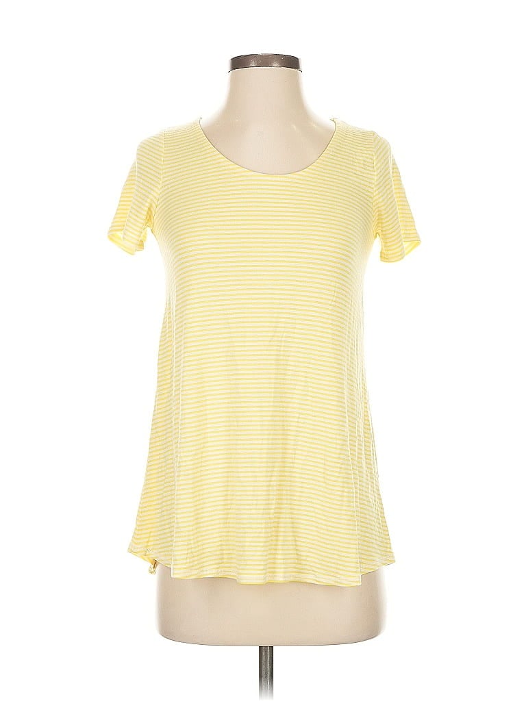 Agnes & Dora Short Sleeve Top Yellow Scoop Neck Tops In Yellow