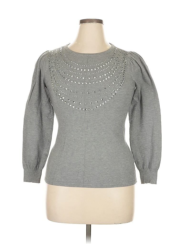 Pre-owned Carolyn Taylor Pullover Sweater In Gray
