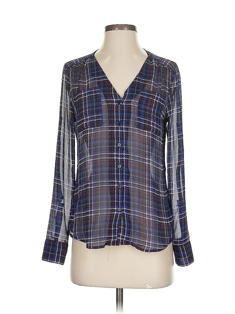 Pre-owned Express Long Sleeve Blouse In Purple