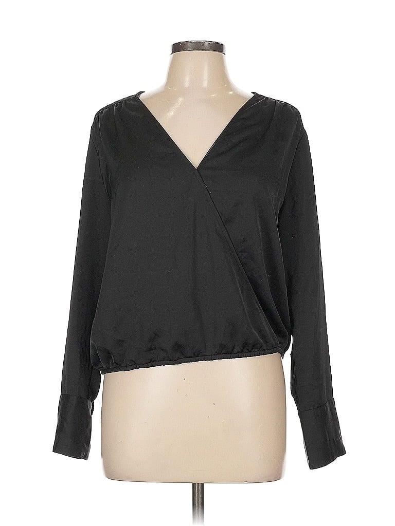 A NEW DAY Pre-owned Long Sleeve Blouse In Black