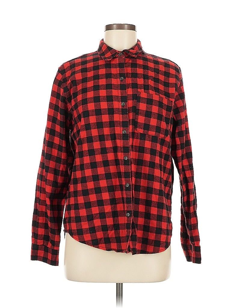Pre-owned Universal Thread Long Sleeve Button Down Shirt In Red