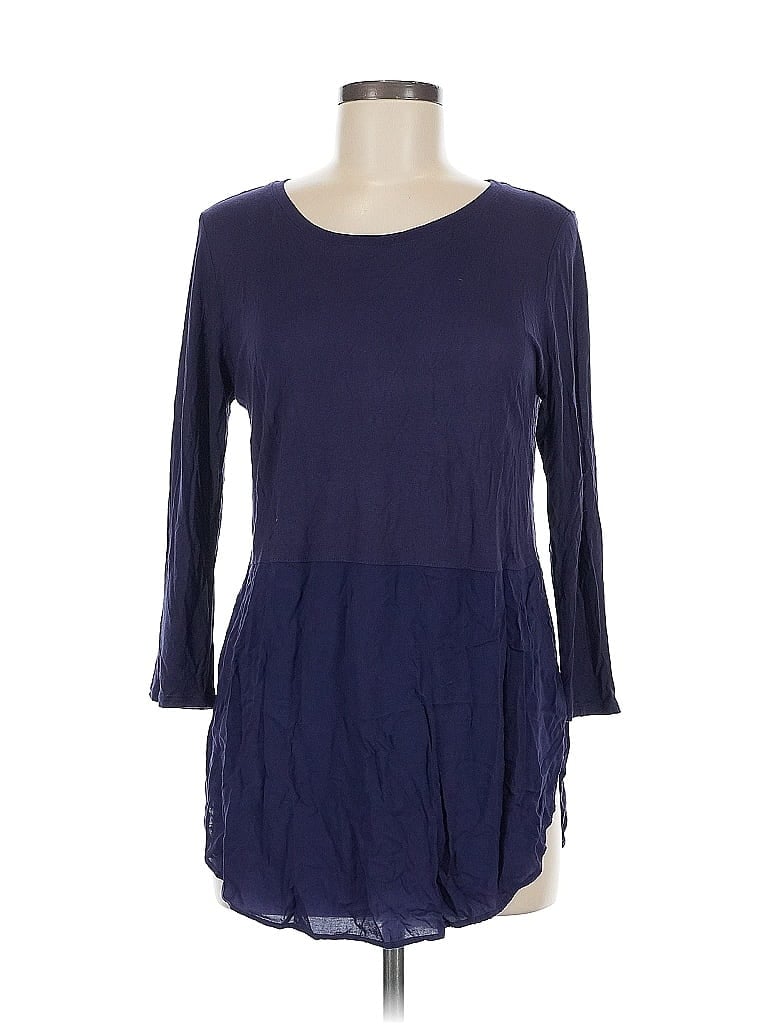 Click to view more detailed imagery on our partner's website Pre-owned Two By Vince Camuto 3/4 Sleeve Top Blue Boatneck Tops