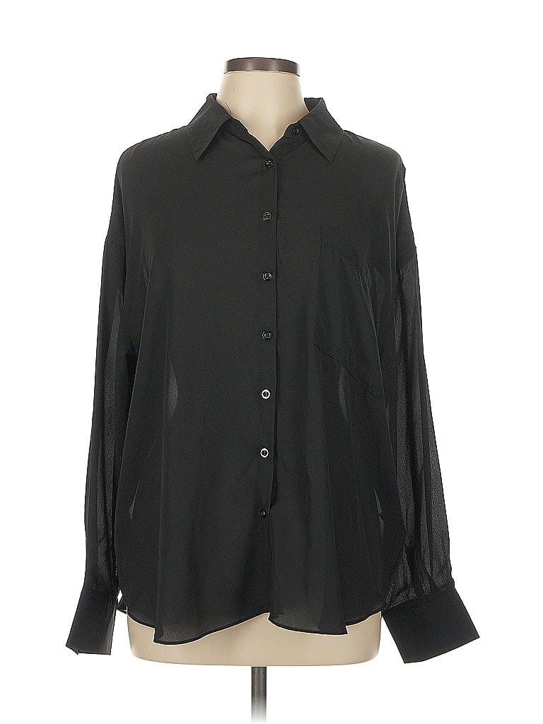 THE WORKSHOP Pre-owned Long Sleeve Blouse In Black