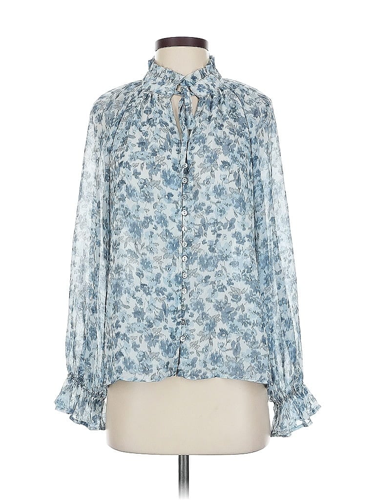 Pre-owned Dress Forum Long Sleeve Blouse In Blue