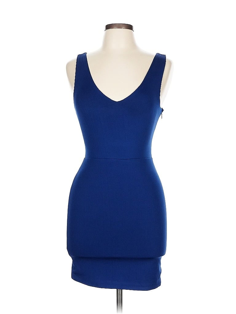Loving Things Solid Blue Cocktail Dress Size 10 - photo 1