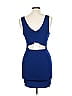 Loving Things Solid Blue Cocktail Dress Size 10 - photo 3