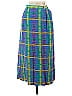 Doncaster Collection 100% Silk Plaid Blue Silk Skirt Size 8