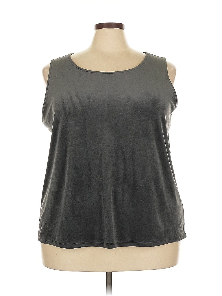 PUREJILL Pre-owned Sleeveless Top Gray Cold Shoulder Neckline Tops