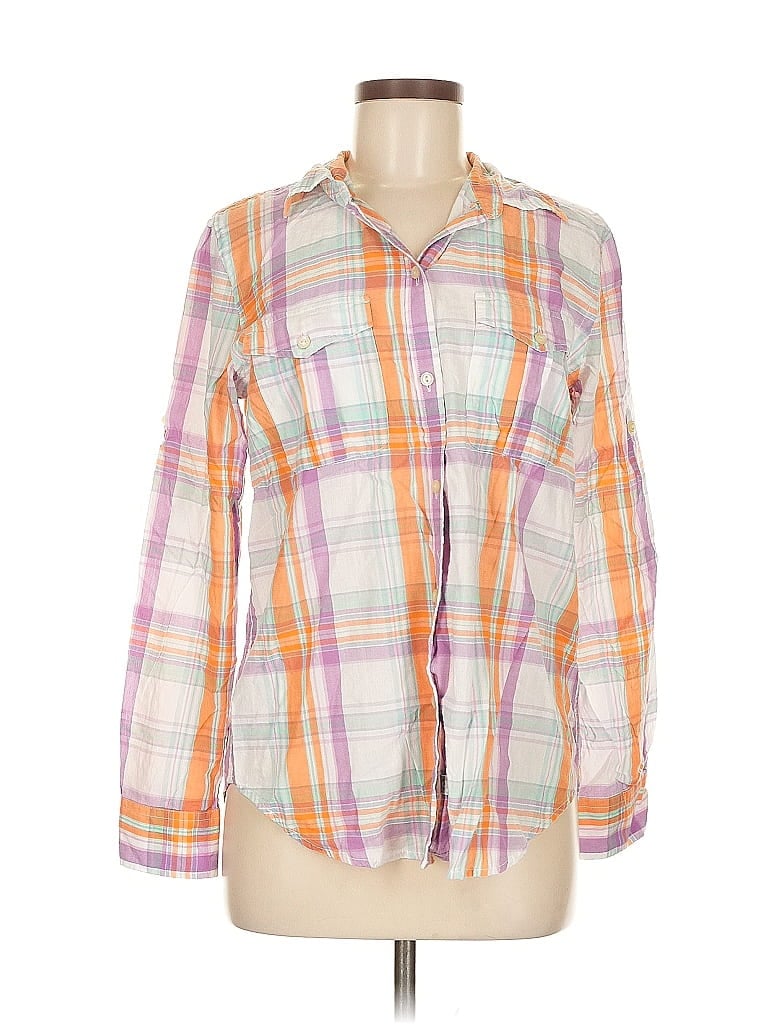 Pre-owned Lauren Jeans Co. Long Sleeve Button Down Shirt In Orange