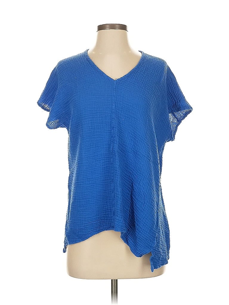 Pre-owned Felicite Short Sleeve Blouse In Blue