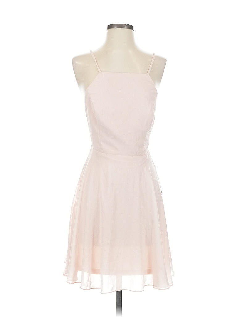 Robe Cocktail Lulus à Paillettes Et Zip Dans Le Dos - Taille S, Couleur Rose Pâle Beige - Occasion Très Bon état