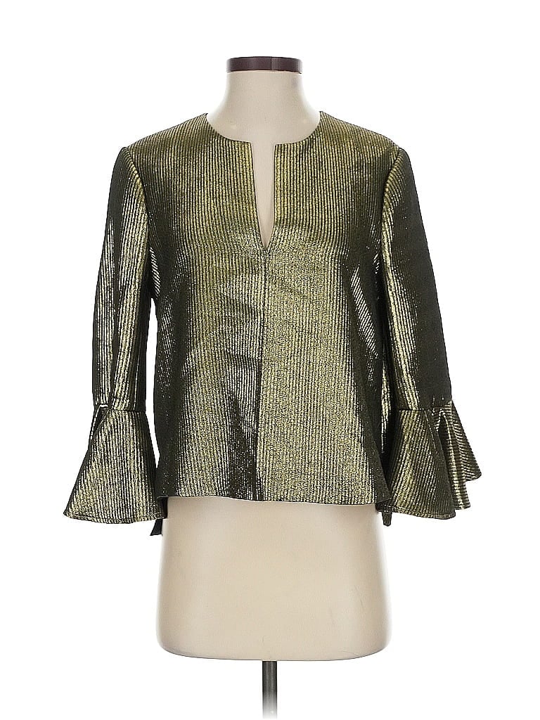 Pre-owned Bcbgmaxazria 3/4 Sleeve Blouse In Green