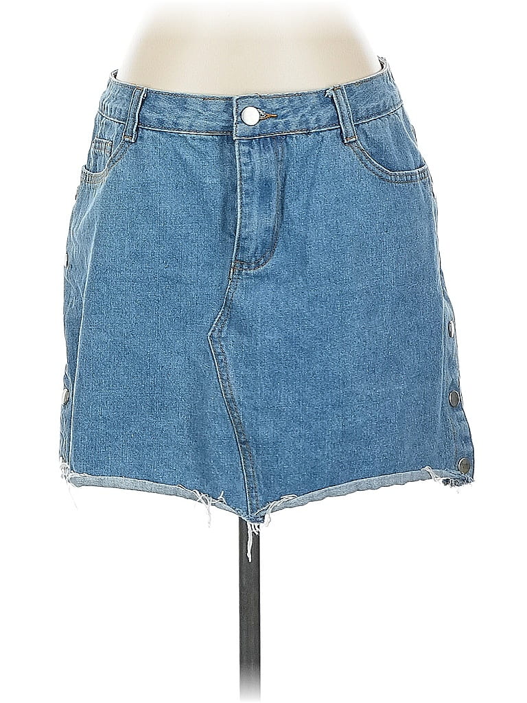 Pre-owned Hayden Denim Skirt In Blue