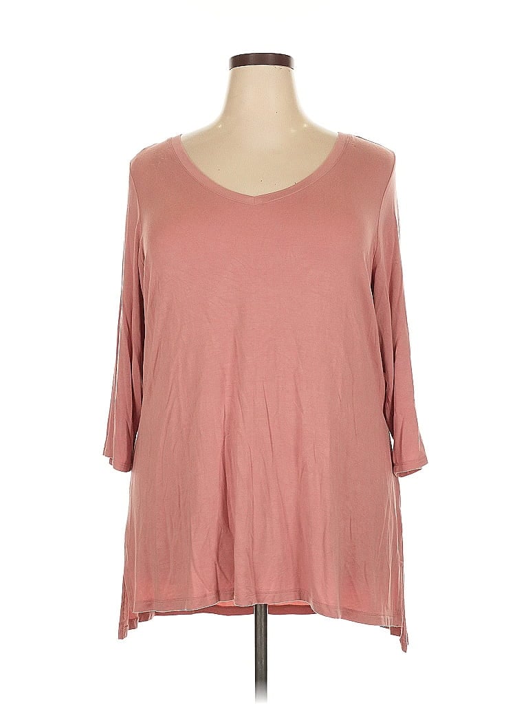 TAHARI Pre-owned 3/4 Sleeve T-shirt In Pink