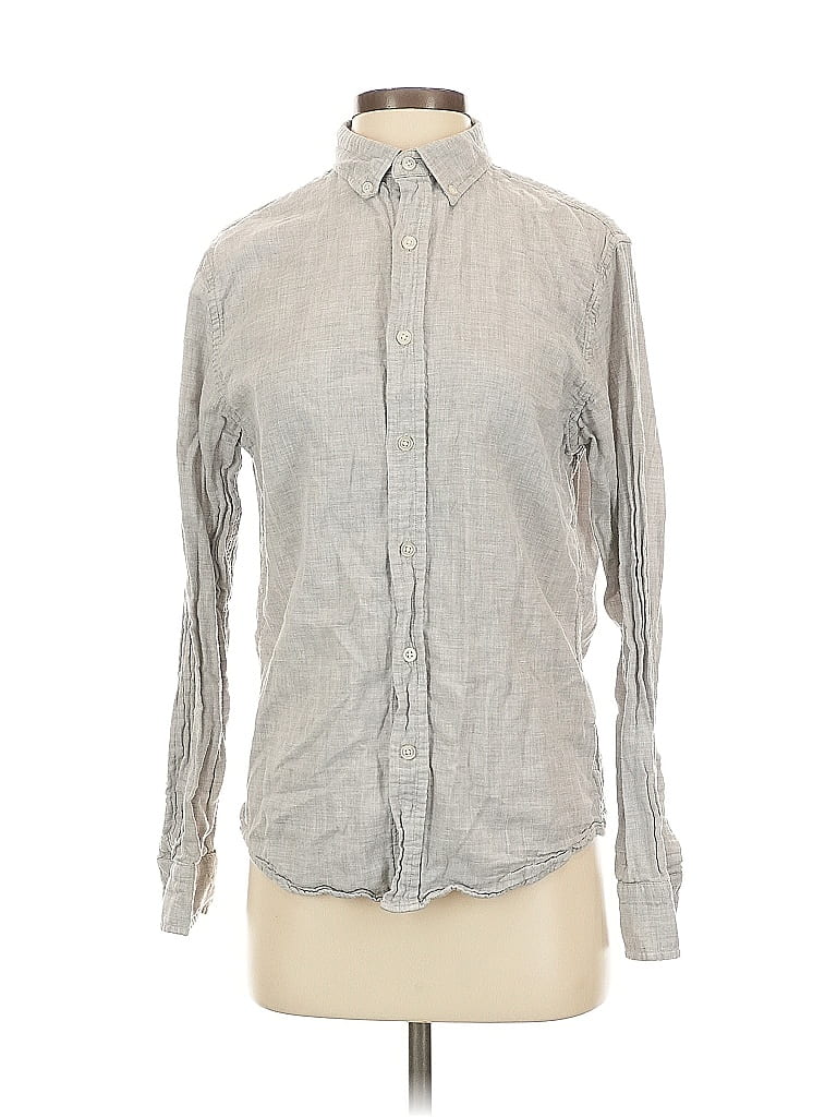 Pre-owned Banana Republic Long Sleeve Button Down Shirt In Gray