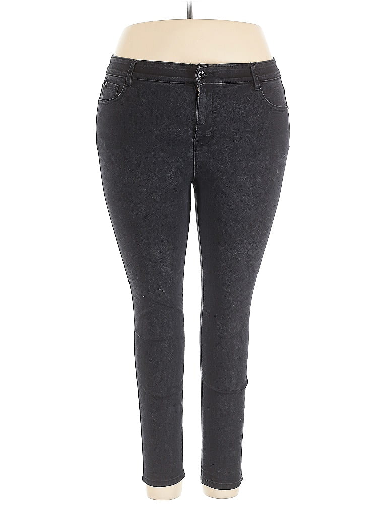 Curve Appeal Solid Gray Black Jeggings Size 20 - photo 1