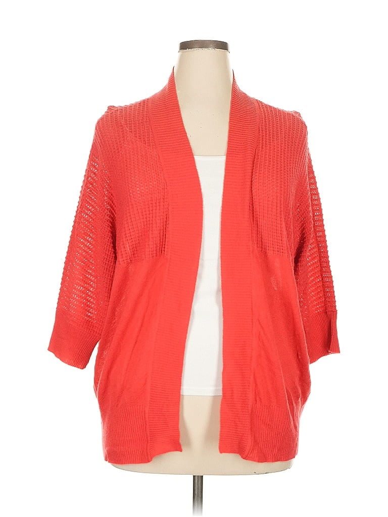 Pre-owned Liz Claiborne Cardigan Sweater In Red