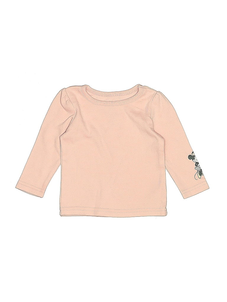 Pre-owned Disney Baby Babies' Long Sleeve Top Pink Crew Neck Tops