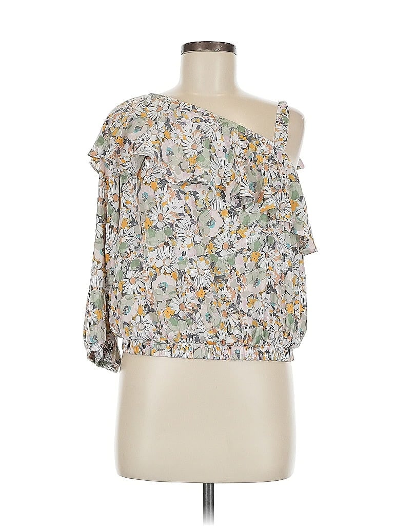 Pre-owned Lc Lauren Conrad 3/4 Sleeve Blouse In White