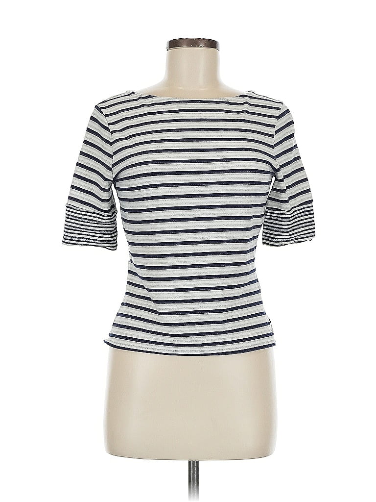 Pre-owned Three Dots Short Sleeve Turtleneck In White