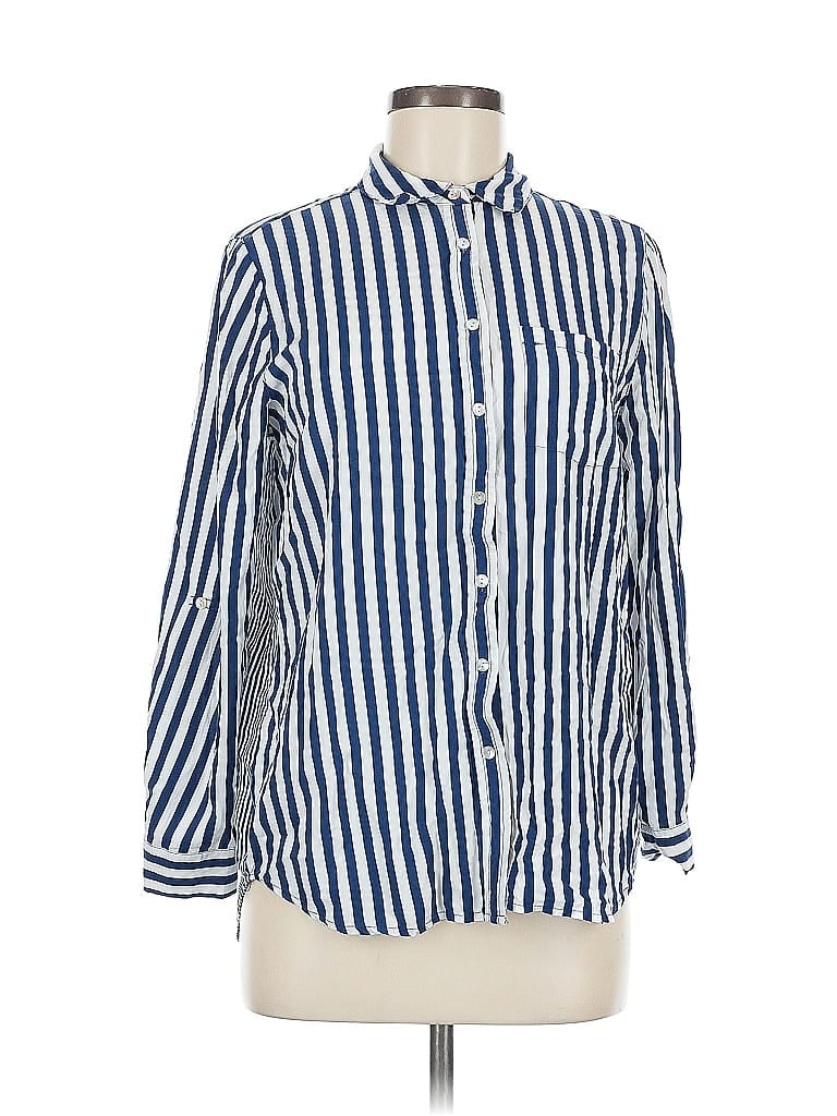 Pre-owned Jane And Delancey Long Sleeve Button Down Shirt In Blue