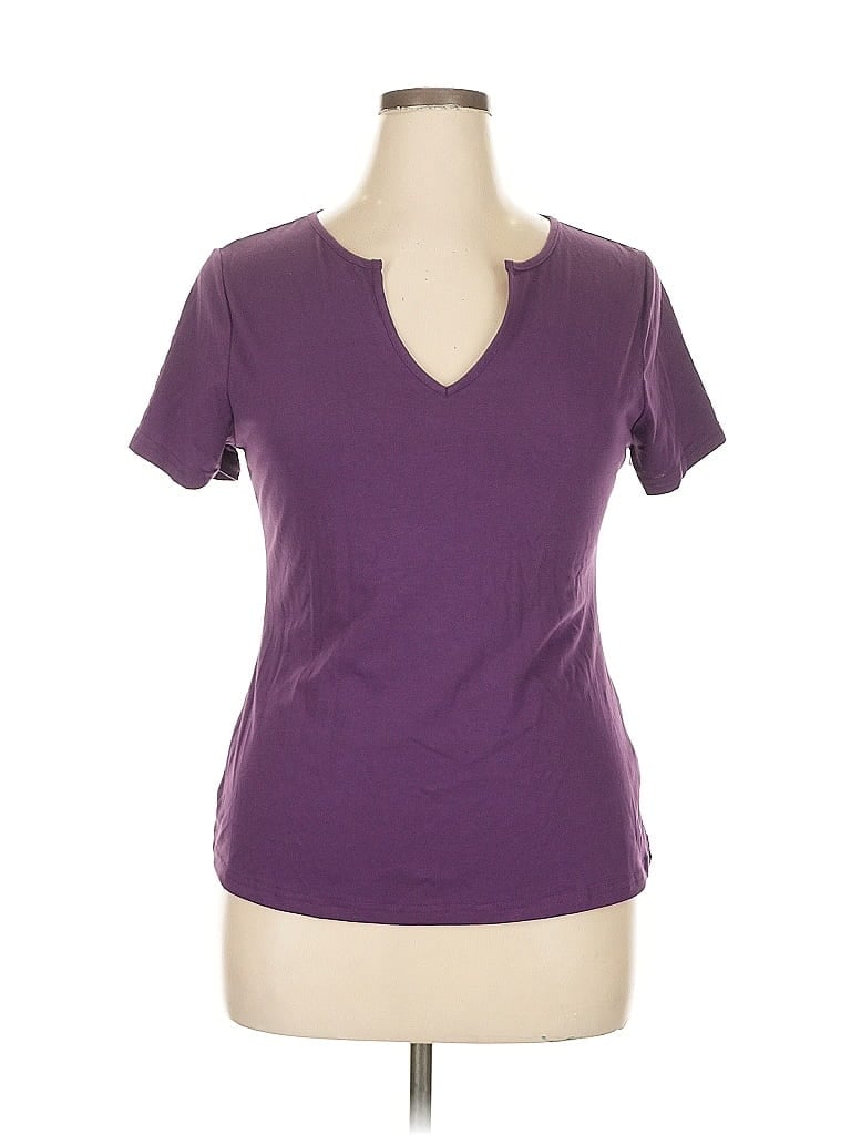 Pre-owned Shein Curve Short Sleeve T-shirt In Purple