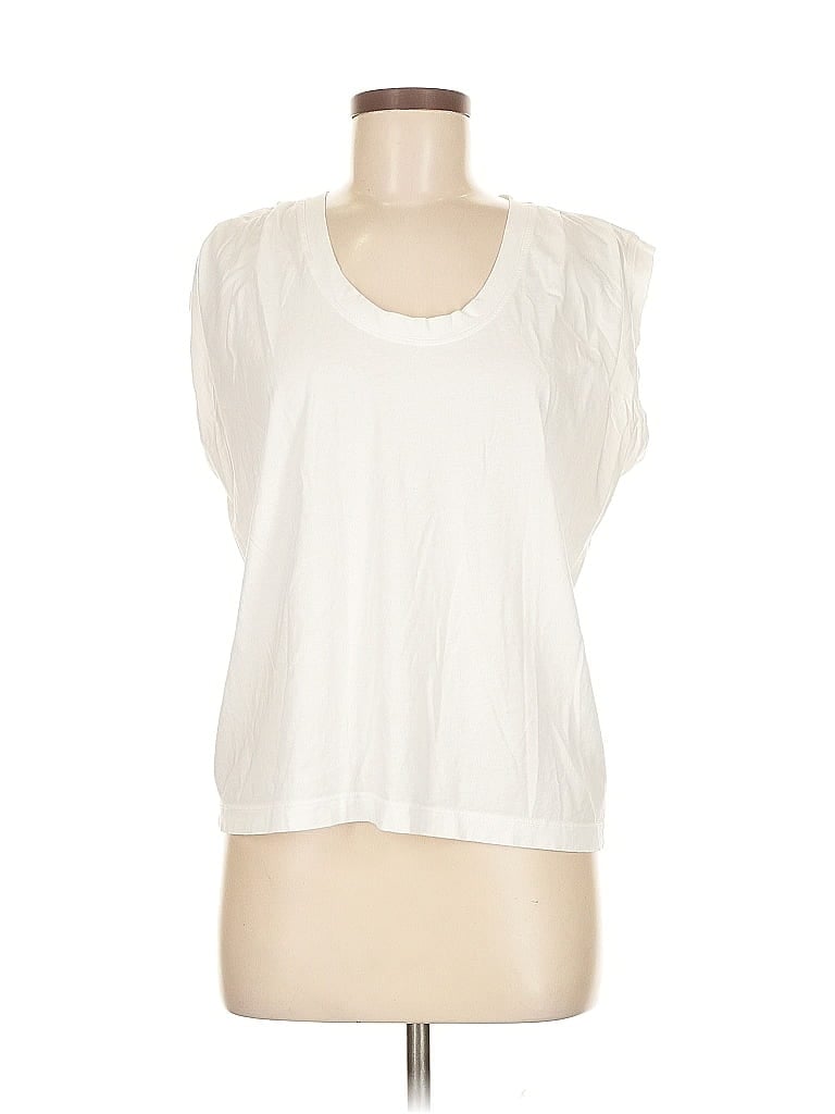 Pre-owned Ann Taylor Loft Sleeveless T-shirt In White