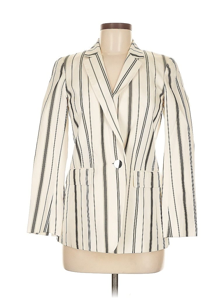 Pre-owned Lafayette 148 Blazer Jacket In White