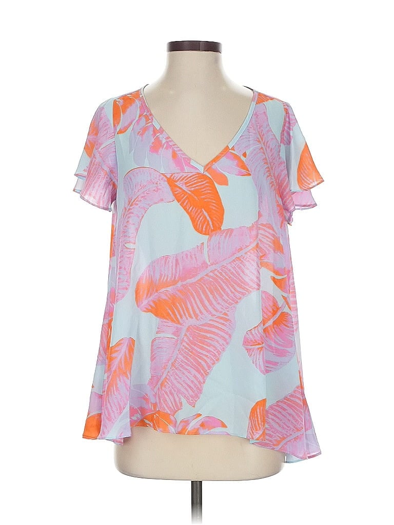 Pre-owned Buddy Love Short Sleeve Blouse In Pink