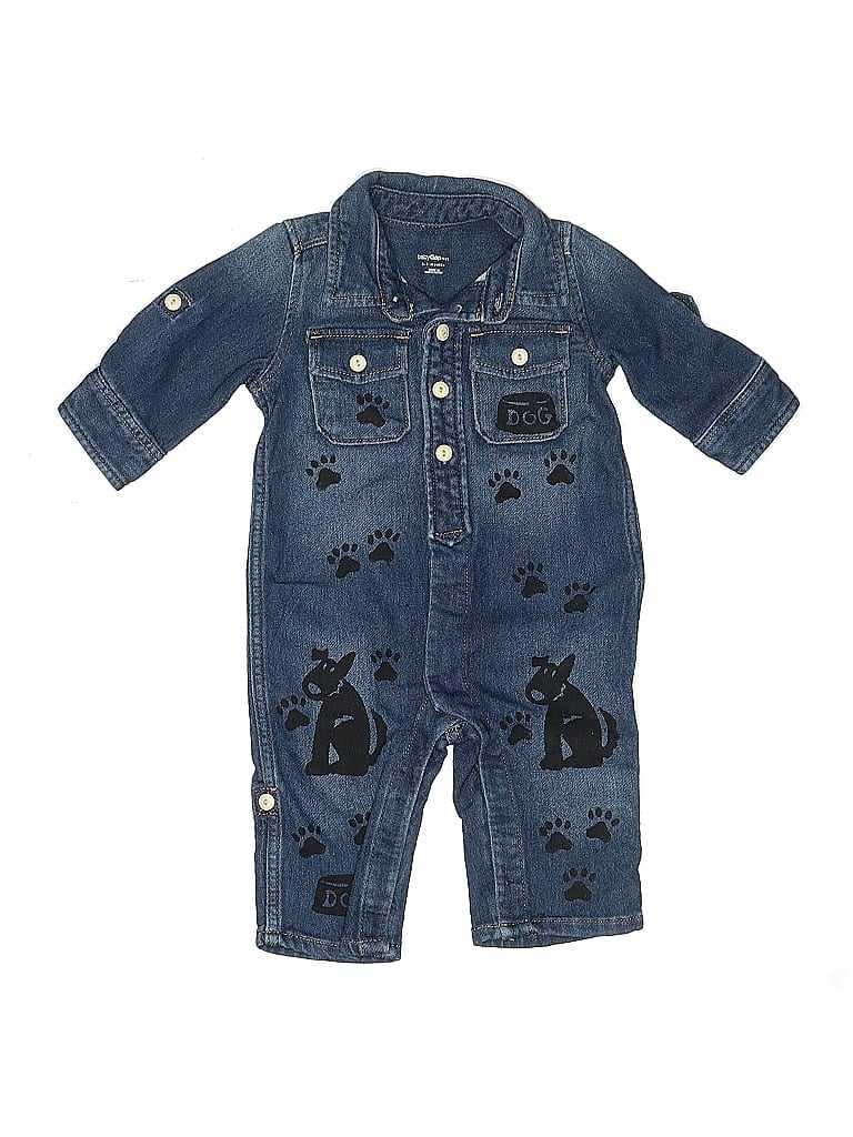 Pre-owned Baby Gap Babies' Long Sleeve Onesie In Blue