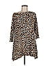 Chico's Animal Print Brown 3/4 Sleeve Top Size Med (1) - photo 1