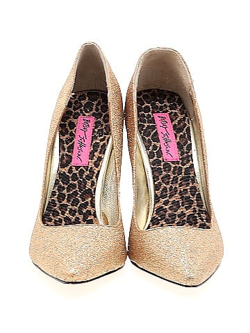 Betsey Johnson Gold Heels Size 8 1/2