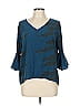 La Roque Teal Blue 3/4 Sleeve Blouse Size L - photo 1