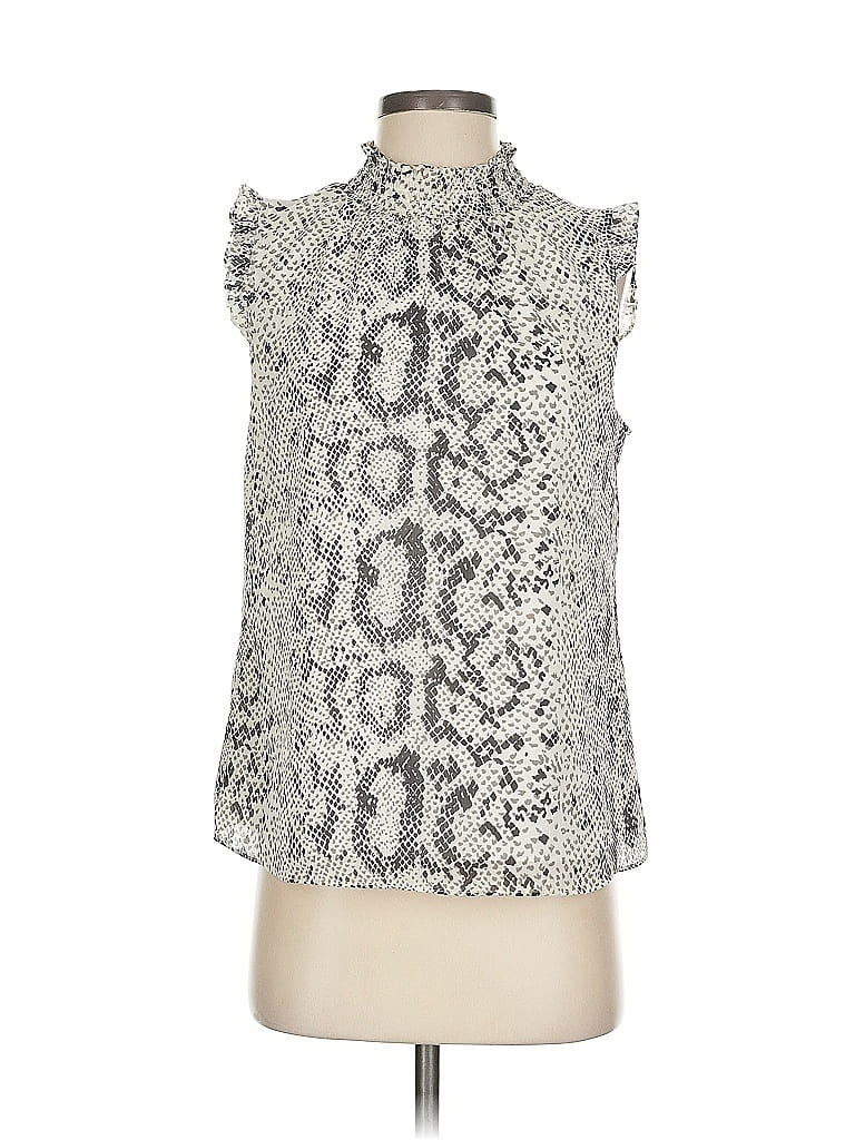 Pre-owned J.crew Factory Store Sleeveless Blouse In White