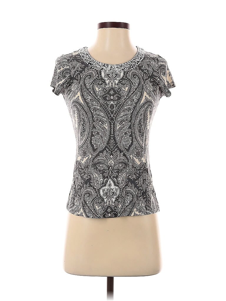 Pre-owned Inc International Concepts Short Sleeve T-shirt In Silver