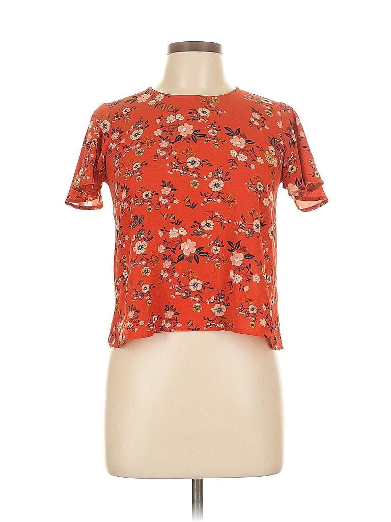 REWIND Pre-owned Short Sleeve Blouse In Orange